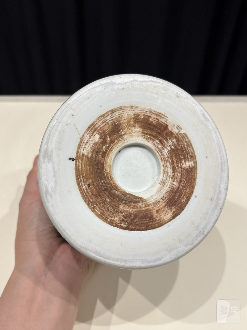 清康熙 青花釉里红魁星点斗纹笔筒 - 图8